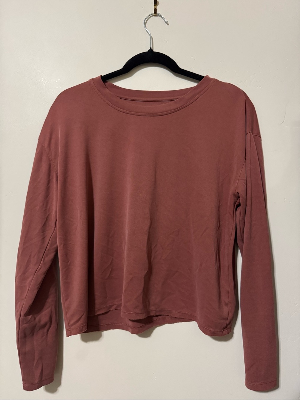 STYLUS Rose-Mauve Long Sleeve Crewneck Top